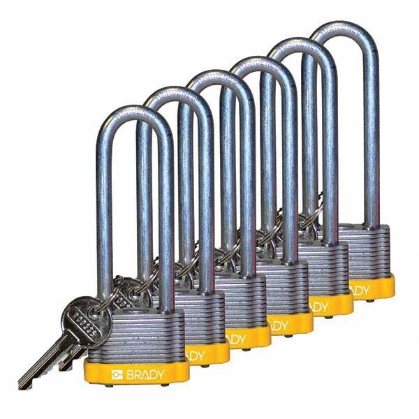 Lockout Padlock: Keyed Alike, Key Retaining, Steel, 3