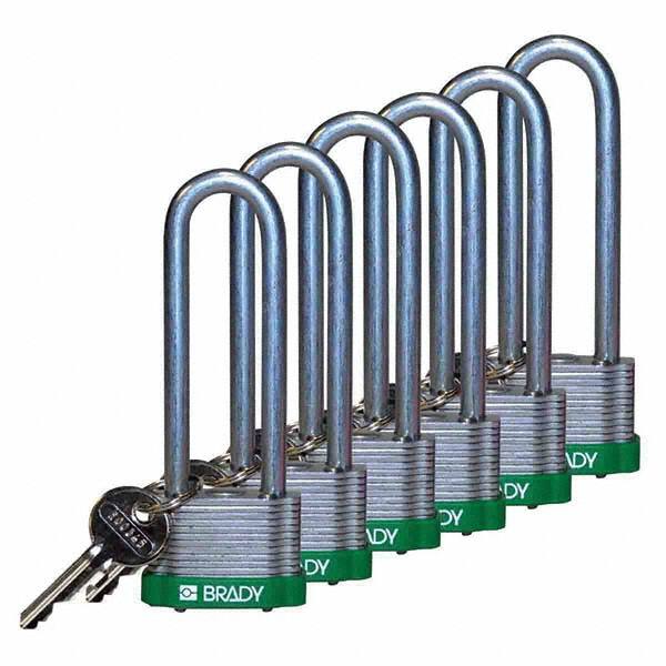 Lockout Padlock: Keyed Alike, Key Retaining, Steel, 3