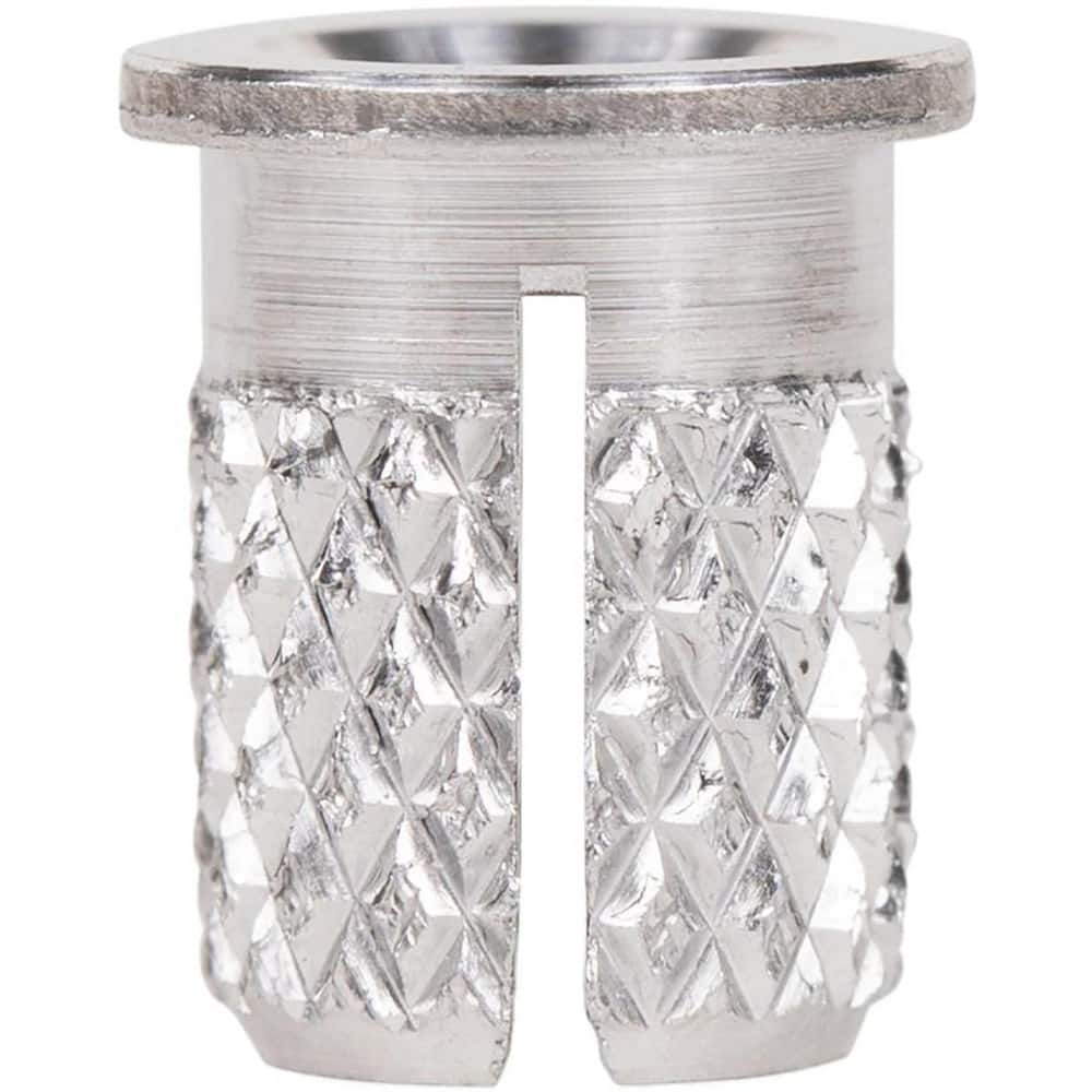 Press Fit Threaded Inserts; Product Type: Flanged; Material: Aluminum; Drill Size: 0.2500; Finish: Uncoated; Thread Size: 10; Thread Pitch: 24 MPN:260-3-AL - Pkg Qty 10