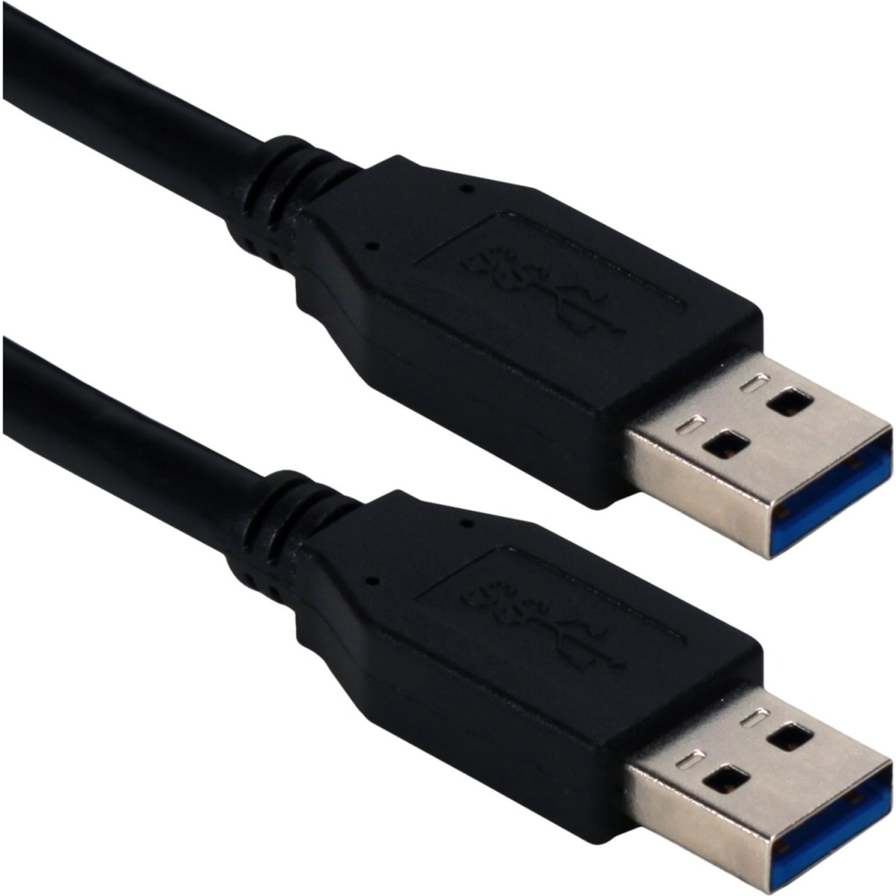 QVS 6ft USB 3.0/3.1 Type A Male To Male 5Gbps Black Cable - 6 ft USB Data Transfer Cable for Computer - First End: 1 x USB 3.1 Type A - Male - Second End: 1 x USB 3.1 Type A - Male - 5 Gbit/s - Shielding - Black - 1 (Min Order Qty 7) MPN:CC2229C-06BK