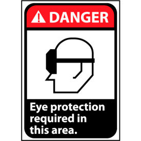 Danger Sign 14x10 Aluminum - Eye Protection Required In This Area DGA1AB