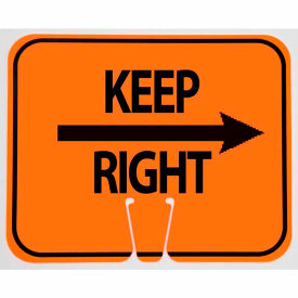 Cone Sign- Keep Right Black On Orange W/ Arrow - Pkg Qty 5 03-550-AKR