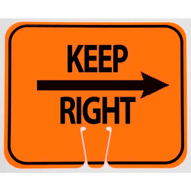 Cone Sign- Keep Right Black On Orange W/ Arrow 03-550-AKR - Pkg Qty 5