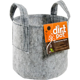 Hydrofarm HGDB20 Hydroponic Dirt Pot Flexible Portable Planter with Handles 20 Gallons Grey HGDB20