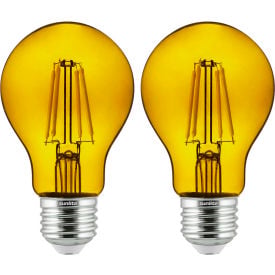 Sunlite® LED A19 Colored Filament Light Bulb E26 Base 4.5W 420 Lumens Yellow Pack of 2 81084-SU