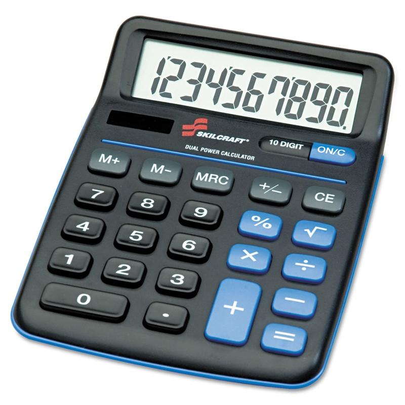 SKILCRAFT Desktop Calculator, 10-Digit (AbilityOne 7420-01-484-4580) MPN:4844580