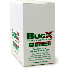 CoreTex® Bug X FREE 12840 Insect Repellent DEET Free Towelette Clamshell Box 25/Box 12840 - Pkg Qty 4