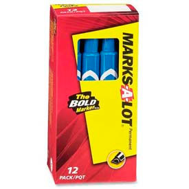 Avery® Marks-A-Lot Desk-Style Permanent Marker Medium Chisel Tip Blue Ink Dozen 08886
