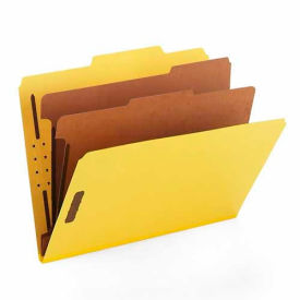 Smead® Pressboard Classification Folders Letter Six-Section Yellow 10/Box 14034