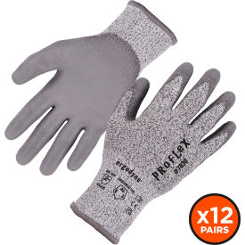 Ergodyne® Proflex 7030 Cut Resistant Gloves Polyurethane Coated ANSI A3 XL Gray 12 Pairs 10455