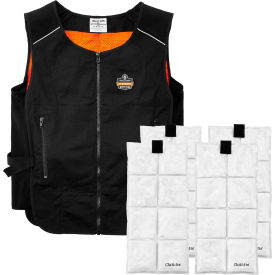 Ergodyne® Chill-Its 6260 Lightweight Phase Change Cooling Vest with Ice Packs 2XL/3XL Black 12134