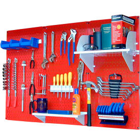 Wall Control Pegboard Standard Tool Storage Kit Red/White 48