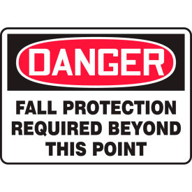 Accuform MFPR104VP Danger Sign Fall Protection Required Beyond This Point 10