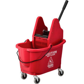 GoVets™ Mop Bucket And Wringer Combo 38 Qt. Down Press Red 595RD260