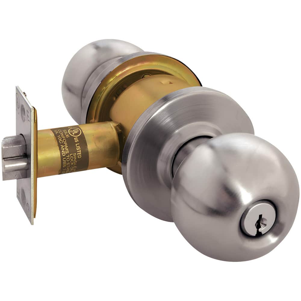 Knob Locksets; Type: Storeroom ; Key Type: Keyed Different ; Material: Metal ; Finish/Coating: Satin Stainless Steel ; Compatible Door Thickness: 1-3/8