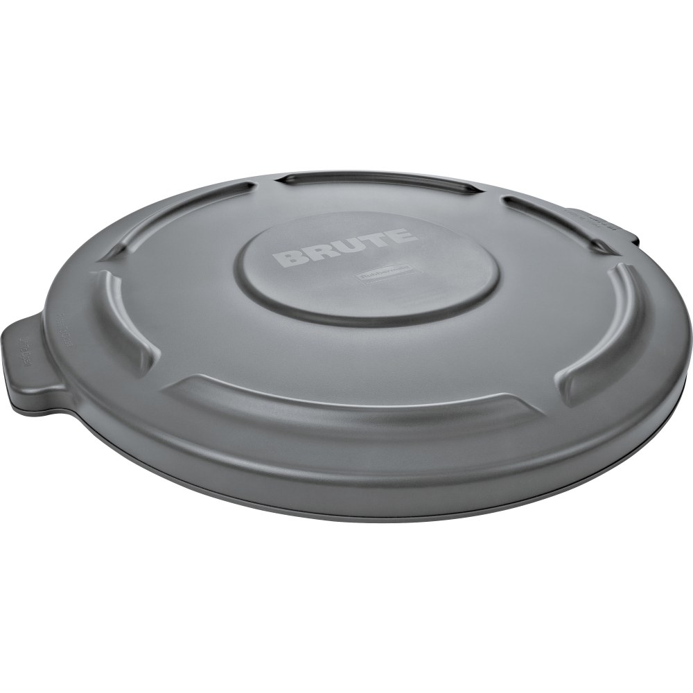 Rubbermaid Commercial Brute 32-Gallon Container Flat Lids - Round - Plastic - Gray - 6 / Carton MPN:263100GYCT