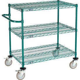 Nexel® 3 Shelf Push Cart Poly-Green36