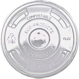 Eco-Products® Compostable Cold Drink Cup Lids Flat Translucent 1000/Carton EP-FLCC
