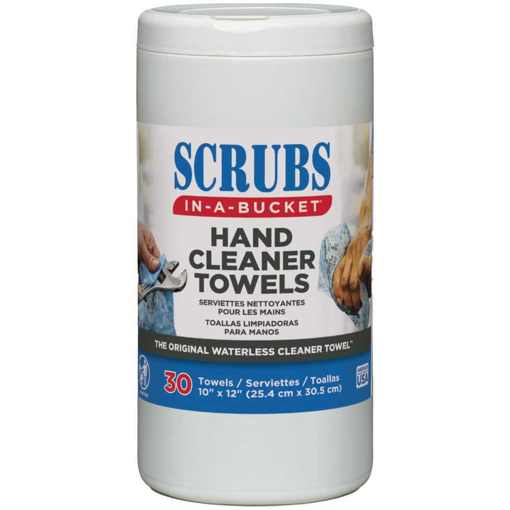 SCRUBS in-a-Bucket® Hand Cleaner Towels, Pre-Moistened, Center Pull Canister, Blue MPN:42230