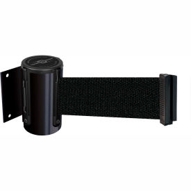 Tensabarrier® Wall Mount Retractable Belt Barrier13' Black Belt Black Case 896-STD-33-MAX-NO-B9X-C
