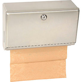 Bobrick® ClassicSeries™ Horizontal Folded Paper Towel Dispenser W/Tumbler Lock Stainless 26212