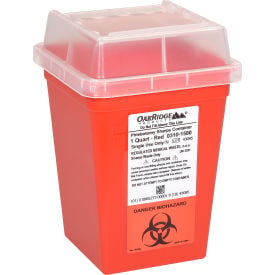 Oakridge Products 1 Quart Sharp Container w/ Slide Lid Red 0310-1500