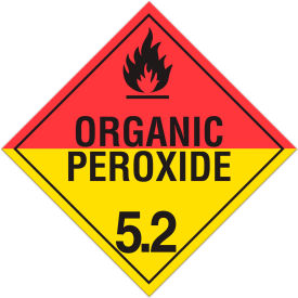 INCOM® TA521TB Class 5.2 Organic Peroxides Tagboard Placard - 100/Pkg TA521TB