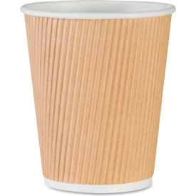Genuine Joe Rippled Hot Cups 8 oz. 500/CT Brown - GJO11255CT GJO11255CT
