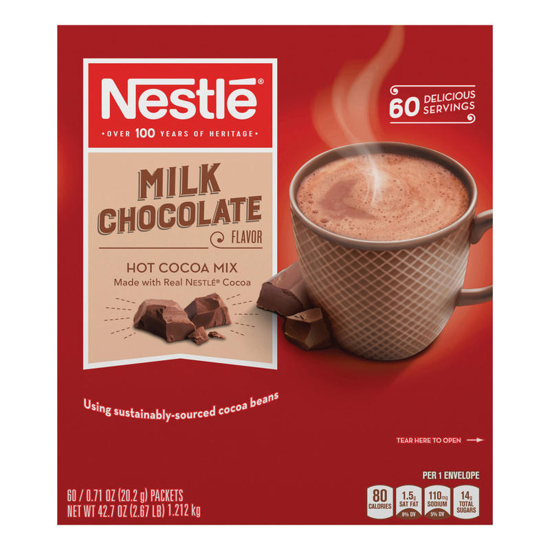 Nestle Milk Chocolate Hot Cocoa Mix, 0.71 Oz, Box Of 60 Packets (Min Order Qty 3) MPN:NES26791