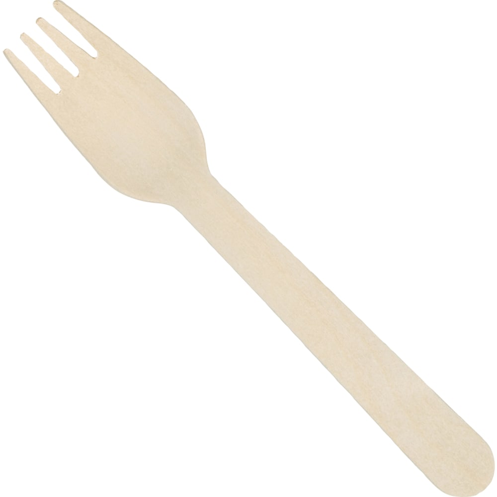Hoffmaster Wood Cutlery, Forks, 6in, Natural, Pack Of 1,000 Forks (Min Order Qty 2) MPN:883330