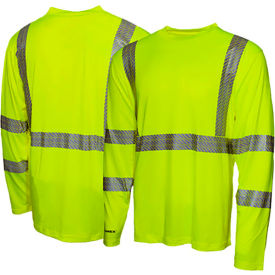 Pyramex® RLP1 Long Sleeve Pullover T-Shirt with UV Protection Class 3 S Hi-Vis Lime RLP110S - Pkg Qty 5