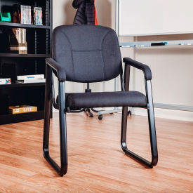Interion® Guest Chair - Fabric - Black 786BK250