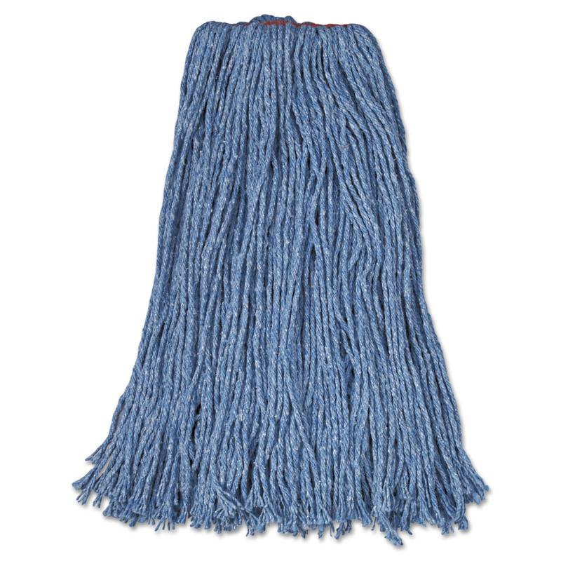Rubbermaid Commercial Cotton/Synthetic Cut-End Mop Heads, 24 Oz, 1in Band, Carton Of 12 Mop Heads MPN:F518B