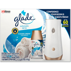 Automatic Air Freshener Starter Kit Spray Unit and Refill Clean Linen 6.2 oz. 4 Kits/Case 306038