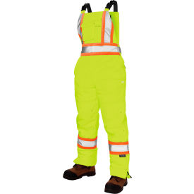 Tough Duck Insulated Flex Safety Bib Overall S Fluorescent Green SB071-FLGR-S