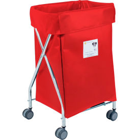 R&B Wire Wide Collapsible Hamper Steel Red Vinyl Bag 655RD