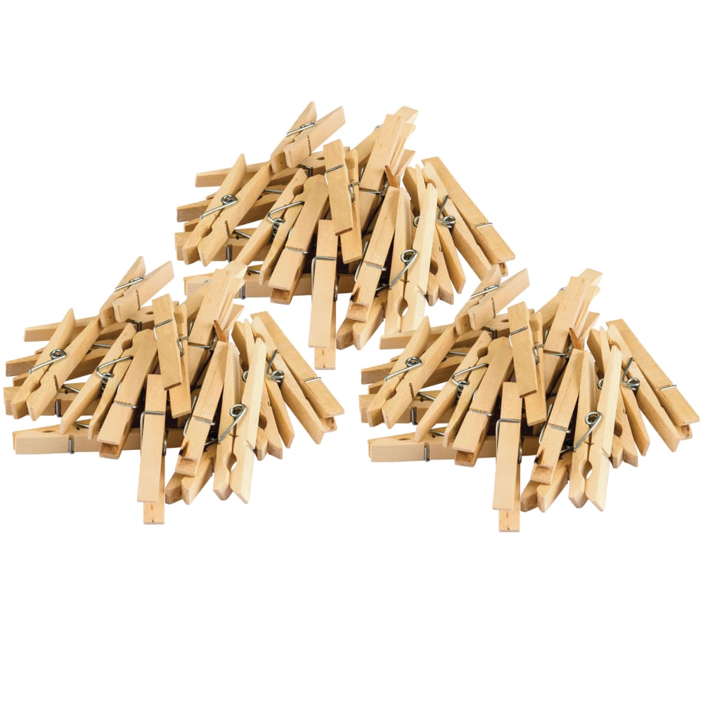 Teacher Created Resources STEM Basics Clothespins, Beige, 50 Clothespins Per Pack, Set Of 3 Packs MPN:TCR20932-3