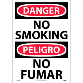 NMC™ Bilingual Vinyl Sign Round Corner Danger No Smoking 14