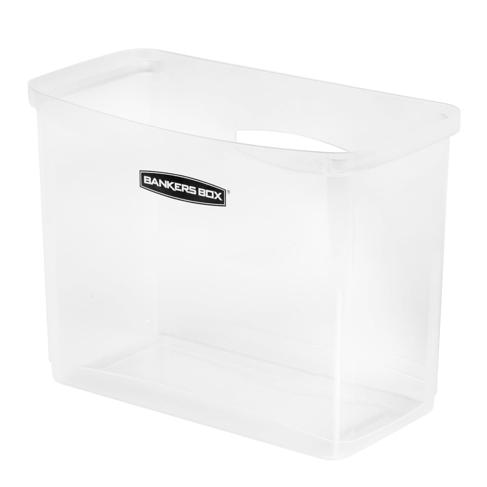 Bankers Box Portable Open Desktop File Box with Side Handles, 1 Each - Desktop - Hanging Rail, Handle, Durable - Clear - Polypropylene - 1 Each MPN:0086401