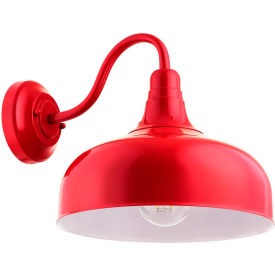 Sunlite 46069-SU FIX/GN/E26/RED Outdoor Gooseneck Wall Mount Fixture Med Base 120V Wet Location 46069-SU - Pkg Qty 2