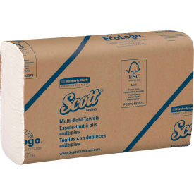 Scott® Multi-Fold Towels Absorbency Pockets 1-Ply 9.2x9.4 White 250 Sheets/PK 12 Packs/CT 03650