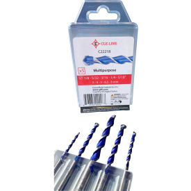 Cle-Line 1838 Series 5PC HSS Multi Purpose Carbide Tipped Masonry Drill Set 1/85/323/161/45/16 C22218