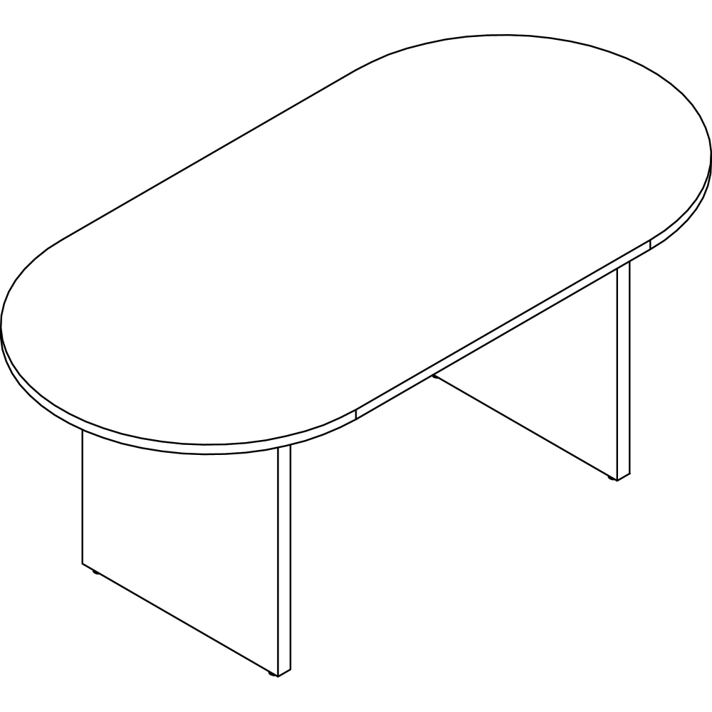 Lorell Prominence 2.0 Racetrack Conference Table, 29inH x 72inW x 36inD, x 1in Thickness Top, Gray MPN:PT7236GE