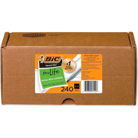 BIC® Round Stic Xtra Life Stick Ballpoint Pen VP 1mm Black Ink and Barrel 240/Carton GSM240BK