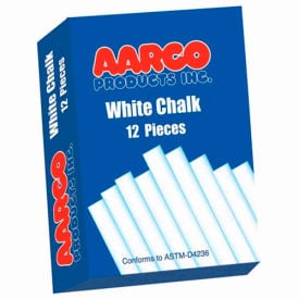 Aarco White Chalk 12 Boxes (12)WCS12 - Pkg Qty 2