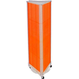 Global Approved 700451-ORG Three-Sided Spinning Pegboard W/ Wheels 16