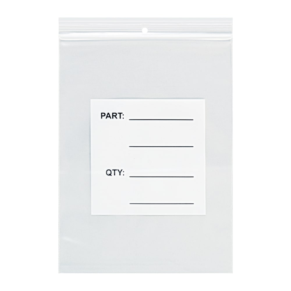 Partners Brand 4 Mil Parts Bags w/ Hang Holes, 3in x 5in, Clear, Case Of 1000 MPN:PB12003
