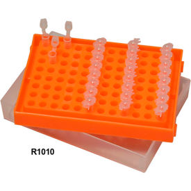MTC™ Bio Workstation Rack/Box For 0.2 ml Tubes Strips & Plates 96 Place Orange 5 Pack R1010