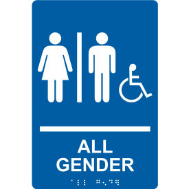 AccuformNMC™ ADA Braille Sign All Gender with 2 Symbols & Wheelchair Access 6