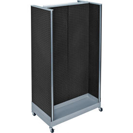 Global Approved 700432-BLK H-Shaped Pegboard Display 32